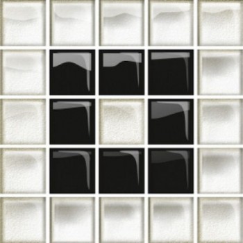 Glass White/Black Mosaic B New 14,8x14,8
