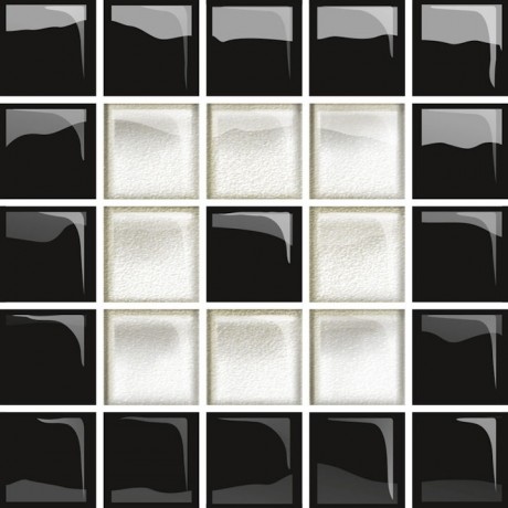 Glass White/Black Mosaic C New 14,8x14,8