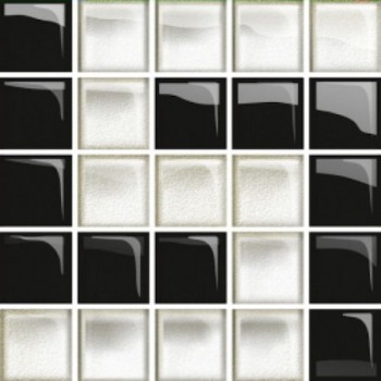Glass White/Black Mosaic D New 14,8x14,8